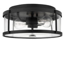 Two Light Flush Mount<br /><span style="color:#4AB0CE;">Entrega: 21-22 semanas en USA</span><br /><span style="color:#4AB0CE;font-size:60%;">PREGUNTE POR ENTREGA EN PANAMA</span><br />Collection: Lumra<br />Finish: Midnight Black