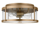 Two Light Flush Mount<br /><span style="color:#4AB0CE;">Entrega: 3-4 semanas en USA</span><br /><span style="color:#4AB0CE;font-size:60%;">PREGUNTE POR ENTREGA EN PANAMA</span><br />Collection: Lumra<br />Finish: Satin Brass