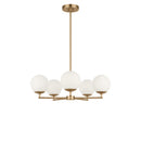 Five Light Chandelier<br /><span style="color:#4AB0CE;">Entrega: 4-10 dias en USA</span><br /><span style="color:#4AB0CE;font-size:60%;">PREGUNTE POR ENTREGA EN PANAMA</span><br />Collection: Nube<br />Finish: Satin Brass
