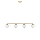 Four Light Linear Chandelier<br /><span style="color:#4AB0CE;">Entrega: 5-6 semanas en USA</span><br /><span style="color:#4AB0CE;font-size:60%;">PREGUNTE POR ENTREGA EN PANAMA</span><br />Collection: Nube<br />Finish: Satin Brass