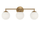Three Light Vanity<br /><span style="color:#4AB0CE;">Entrega: 4-10 dias en USA</span><br /><span style="color:#4AB0CE;font-size:60%;">PREGUNTE POR ENTREGA EN PANAMA</span><br />Collection: Nube<br />Finish: Satin Brass