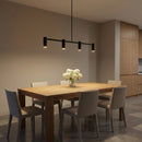 Generation Lighting - GLC2074MBKE - Four Light Linear Chandelier - Zentro - Midnight Black