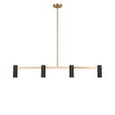 Four Light Linear Chandelier<br /><span style="color:#4AB0CE;">Entrega: 4-10 dias en USA</span><br /><span style="color:#4AB0CE;font-size:60%;">PREGUNTE POR ENTREGA EN PANAMA</span><br />Collection: Zentro<br />Finish: Satin Brass