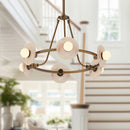 Alora - CH346028VBAR - LED Chandelier - Dahlia - Vintage Brass/Alabaster