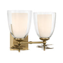 Two Light Vanity<br /><span style="color:#4AB0CE;">Entrega: 4-10 dias en USA</span><br /><span style="color:#4AB0CE;font-size:60%;">PREGUNTE POR ENTREGA EN PANAMA</span><br />Collection: Elowen<br />Finish: Legacy Brass