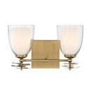Two Light Vanity<br /><span style="color:#4AB0CE;">Entrega: 4-10 dias en USA</span><br /><span style="color:#4AB0CE;font-size:60%;">PREGUNTE POR ENTREGA EN PANAMA</span><br />Collection: Elowen<br />Finish: Legacy Brass