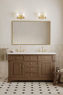 Two Light Vanity<br /><span style="color:#4AB0CE;">Entrega: 4-10 dias en USA</span><br /><span style="color:#4AB0CE;font-size:60%;">PREGUNTE POR ENTREGA EN PANAMA</span><br />Collection: Elowen<br />Finish: Legacy Brass