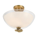 Three Light Semi-Flush Mount<br /><span style="color:#4AB0CE;">Entrega: 4-10 dias en USA</span><br /><span style="color:#4AB0CE;font-size:60%;">PREGUNTE POR ENTREGA EN PANAMA</span><br />Collection: Elowen<br />Finish: Legacy Brass