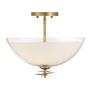 Three Light Semi-Flush Mount<br /><span style="color:#4AB0CE;">Entrega: 4-10 dias en USA</span><br /><span style="color:#4AB0CE;font-size:60%;">PREGUNTE POR ENTREGA EN PANAMA</span><br />Collection: Elowen<br />Finish: Legacy Brass