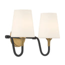 Two Light Vanity<br /><span style="color:#4AB0CE;">Entrega: 4-10 dias en USA</span><br /><span style="color:#4AB0CE;font-size:60%;">PREGUNTE POR ENTREGA EN PANAMA</span><br />Collection: Brienne<br />Finish: Legacy Brass