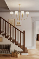 Six Light Linear Chandelier<br /><span style="color:#4AB0CE;">Entrega: 4-10 dias en USA</span><br /><span style="color:#4AB0CE;font-size:60%;">PREGUNTE POR ENTREGA EN PANAMA</span><br />Collection: Molvene<br />Finish: Legacy Brass