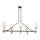 Five Light Linear Chandelier<br /><span style="color:#4AB0CE;">Entrega: 4-10 dias en USA</span><br /><span style="color:#4AB0CE;font-size:60%;">PREGUNTE POR ENTREGA EN PANAMA</span><br />Collection: Bellforge<br />Finish: Legacy Brass
