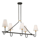 Five Light Linear Chandelier<br /><span style="color:#4AB0CE;">Entrega: 4-10 dias en USA</span><br /><span style="color:#4AB0CE;font-size:60%;">PREGUNTE POR ENTREGA EN PANAMA</span><br />Collection: Bellforge<br />Finish: Legacy Brass
