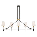 Five Light Linear Chandelier<br /><span style="color:#4AB0CE;">Entrega: 4-10 dias en USA</span><br /><span style="color:#4AB0CE;font-size:60%;">PREGUNTE POR ENTREGA EN PANAMA</span><br />Collection: Bellforge<br />Finish: Legacy Brass