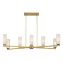 Eight Light Linear Chandelier<br /><span style="color:#4AB0CE;">Entrega: 4-10 dias en USA</span><br /><span style="color:#4AB0CE;font-size:60%;">PREGUNTE POR ENTREGA EN PANAMA</span><br />Collection: Wexmere<br />Finish: Legacy Brass