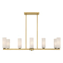 Eight Light Linear Chandelier<br /><span style="color:#4AB0CE;">Entrega: 4-10 dias en USA</span><br /><span style="color:#4AB0CE;font-size:60%;">PREGUNTE POR ENTREGA EN PANAMA</span><br />Collection: Wexmere<br />Finish: Legacy Brass