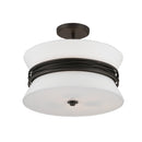 Three Light Semi-Flush Mount<br /><span style="color:#4AB0CE;">Entrega: 4-10 dias en USA</span><br /><span style="color:#4AB0CE;font-size:60%;">PREGUNTE POR ENTREGA EN PANAMA</span><br />Collection: Dalvor<br />Finish: Dark Bronze