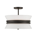 Three Light Semi-Flush Mount<br /><span style="color:#4AB0CE;">Entrega: 4-10 dias en USA</span><br /><span style="color:#4AB0CE;font-size:60%;">PREGUNTE POR ENTREGA EN PANAMA</span><br />Collection: Dalvor<br />Finish: Dark Bronze