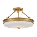 Three Light Semi-Flush Mount<br /><span style="color:#4AB0CE;">Entrega: 4-10 dias en USA</span><br /><span style="color:#4AB0CE;font-size:60%;">PREGUNTE POR ENTREGA EN PANAMA</span><br />Collection: Halora<br />Finish: Legacy Brass