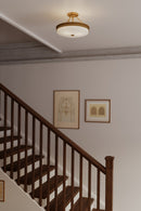 Minka-Lavery - 14086-732 - Three Light Semi-Flush Mount - Halora - Legacy Brass
