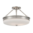 Three Light Semi-Flush Mount<br /><span style="color:#4AB0CE;">Entrega: 4-10 dias en USA</span><br /><span style="color:#4AB0CE;font-size:60%;">PREGUNTE POR ENTREGA EN PANAMA</span><br />Collection: Halora<br />Finish: Brushed Nickel
