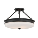 Three Light Semi-Flush Mount<br /><span style="color:#4AB0CE;">Entrega: 4-10 dias en USA</span><br /><span style="color:#4AB0CE;font-size:60%;">PREGUNTE POR ENTREGA EN PANAMA</span><br />Collection: Halora<br />Finish: Dark Matte Black