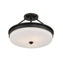 Three Light Semi-Flush Mount<br /><span style="color:#4AB0CE;">Entrega: 4-10 dias en USA</span><br /><span style="color:#4AB0CE;font-size:60%;">PREGUNTE POR ENTREGA EN PANAMA</span><br />Collection: Halora<br />Finish: Dark Matte Black