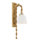 One Light Wall Sconce<br /><span style="color:#4AB0CE;">Entrega: 4-10 dias en USA</span><br /><span style="color:#4AB0CE;font-size:60%;">PREGUNTE POR ENTREGA EN PANAMA</span><br />Collection: Cordón<br />Finish: Legacy Brass