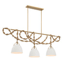 Three Light Linear Chandelier<br /><span style="color:#4AB0CE;">Entrega: 4-10 dias en USA</span><br /><span style="color:#4AB0CE;font-size:60%;">PREGUNTE POR ENTREGA EN PANAMA</span><br />Collection: Cordón<br />Finish: Legacy Brass