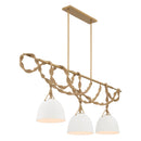 Three Light Linear Chandelier<br /><span style="color:#4AB0CE;">Entrega: 4-10 dias en USA</span><br /><span style="color:#4AB0CE;font-size:60%;">PREGUNTE POR ENTREGA EN PANAMA</span><br />Collection: Cordón<br />Finish: Legacy Brass