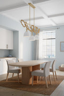 Three Light Linear Chandelier<br /><span style="color:#4AB0CE;">Entrega: 4-10 dias en USA</span><br /><span style="color:#4AB0CE;font-size:60%;">PREGUNTE POR ENTREGA EN PANAMA</span><br />Collection: Cordón<br />Finish: Legacy Brass