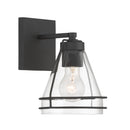 One Light Bath Sconce<br /><span style="color:#4AB0CE;">Entrega: 4-10 dias en USA</span><br /><span style="color:#4AB0CE;font-size:60%;">PREGUNTE POR ENTREGA EN PANAMA</span><br />Collection: Lorenth<br />Finish: Dark Matte Black