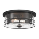 Two Light Flush Mount<br /><span style="color:#4AB0CE;">Entrega: 4-10 dias en USA</span><br /><span style="color:#4AB0CE;font-size:60%;">PREGUNTE POR ENTREGA EN PANAMA</span><br />Collection: Lorenth<br />Finish: Dark Matte Black