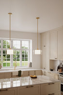 One Light Convertible Pendant/Semi-Flush Mount<br /><span style="color:#4AB0CE;">Entrega: 4-5 semanas en USA</span><br /><span style="color:#4AB0CE;font-size:60%;">PREGUNTE POR ENTREGA EN PANAMA</span><br />Collection: Seville<br />Finish: Legacy Brass