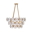 Four Light Pendant<br /><span style="color:#4AB0CE;">Entrega: 4-10 dias en USA</span><br /><span style="color:#4AB0CE;font-size:60%;">PREGUNTE POR ENTREGA EN PANAMA</span><br />Collection: Kintrel<br />Finish: Legacy Brass