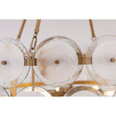 Six Light Pendant<br /><span style="color:#4AB0CE;">Entrega: 4-10 dias en USA</span><br /><span style="color:#4AB0CE;font-size:60%;">PREGUNTE POR ENTREGA EN PANAMA</span><br />Collection: Kintrel<br />Finish: Legacy Brass