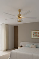 60" Ceiling Fan<br /><span style="color:#4AB0CE;">Entrega: 4-10 dias en USA</span><br /><span style="color:#4AB0CE;font-size:60%;">PREGUNTE POR ENTREGA EN PANAMA</span><br />Collection: Ligero<br />Finish: Heritage Brass