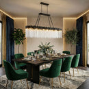 Ten Light Linear Pendant<br /><span style="color:#4AB0CE;">Entrega: 4-10 dias en USA</span><br /><span style="color:#4AB0CE;font-size:60%;">PREGUNTE POR ENTREGA EN PANAMA</span><br />Collection: Matrix<br />Finish: Matte Black/French Gold