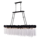 12 Light Linear Chandelier<br /><span style="color:#4AB0CE;">Entrega: 3-4 semanas en USA</span><br /><span style="color:#4AB0CE;font-size:60%;">PREGUNTE POR ENTREGA EN PANAMA</span><br />Collection: Matrix<br />Finish: Matte Black/French Gold