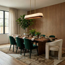 Six Light Linear Pendant<br /><span style="color:#4AB0CE;">Entrega: 3-4 semanas en USA</span><br /><span style="color:#4AB0CE;font-size:60%;">PREGUNTE POR ENTREGA EN PANAMA</span><br />Collection: Desert Flyer<br />Finish: Satin Brass/Medium Walnut