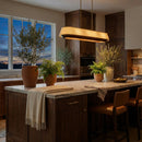 Six Light Linear Pendant<br /><span style="color:#4AB0CE;">Entrega: 3-4 semanas en USA</span><br /><span style="color:#4AB0CE;font-size:60%;">PREGUNTE POR ENTREGA EN PANAMA</span><br />Collection: Desert Flyer<br />Finish: Satin Brass/Medium Walnut