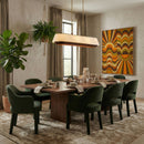 Varaluz - 520N06SBW - Six Light Linear Pendant - Desert Flyer - Satin Brass/Medium Walnut