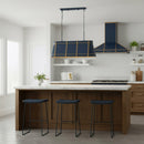Four Light Linear Pendant<br /><span style="color:#4AB0CE;">Entrega: 5-6 semanas en USA</span><br /><span style="color:#4AB0CE;font-size:60%;">PREGUNTE POR ENTREGA EN PANAMA</span><br />Collection: Brasserie<br />Finish: French Blue/Heritage Bronze