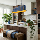 Varaluz - 536N05FBBRZ - Five Light Linear Pendant - Brasserie - French Blue/Heritage Bronze