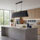 Varaluz - 536N06FBBRZ - Six Light Linear Pendant - Brasserie - French Blue/Heritage Bronze