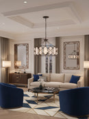 Varaluz - 555P06DB - Six Light Pendant - Oval Office - Ironclad
