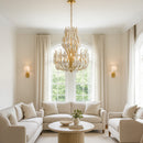 Varaluz - 558C09FG - Nine Light Chandelier - Petal Court - French Gold
