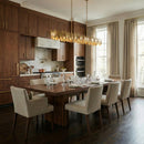 Varaluz - 560N08BK - Eight Light Pendant - Petal Reign - Brass Kisser
