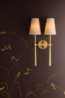Two Light Wall Sconce<br /><span style="color:#4AB0CE;">Entrega: 4-10 dias en USA</span><br /><span style="color:#4AB0CE;font-size:60%;">PREGUNTE POR ENTREGA EN PANAMA</span><br />Collection: Cadiz<br />Finish: Vintage Brass