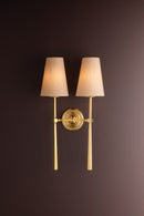 Two Light Wall Sconce<br /><span style="color:#4AB0CE;">Entrega: 4-10 dias en USA</span><br /><span style="color:#4AB0CE;font-size:60%;">PREGUNTE POR ENTREGA EN PANAMA</span><br />Collection: Cadiz<br />Finish: Vintage Brass